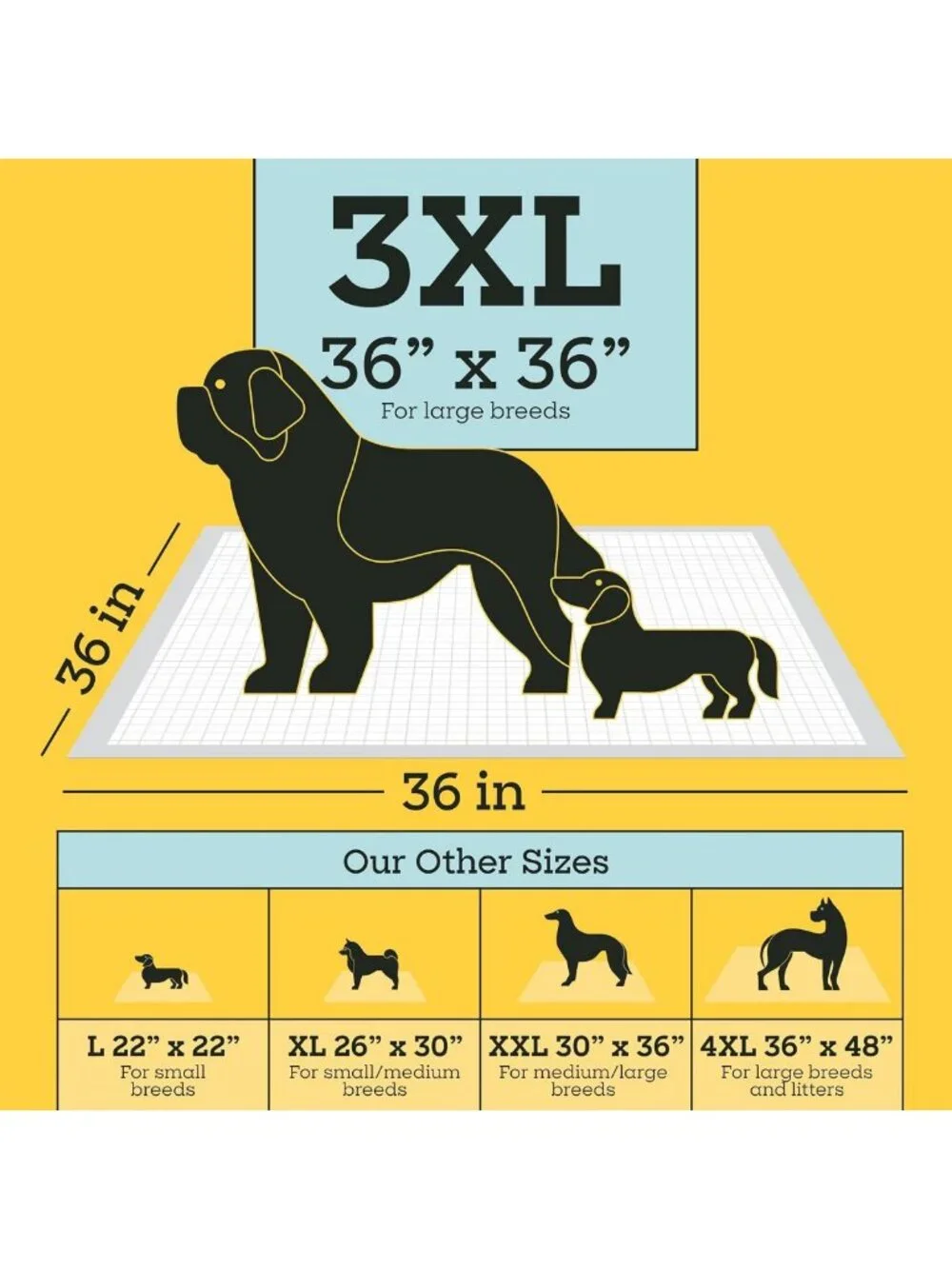 Heavy Duty 3XL Puppy Pads for Dogs - Leak-Proof, Super Absorbent, Quick-Dry, 26